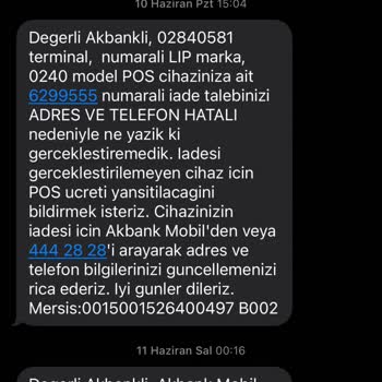 Akbank Pos Cihazını Adresten Almıyor
