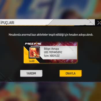 Garena Free Fire Hesap Askıya Alındı