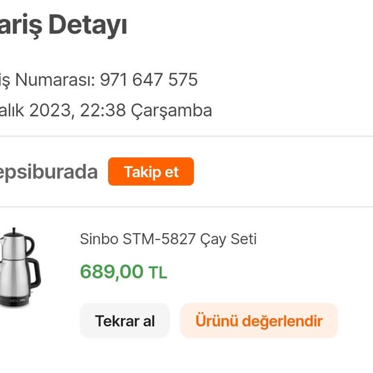 Sinbo Bozuk Çay Makinesi