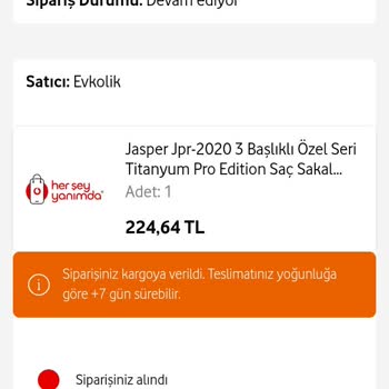 Vodafone Her Şey Yanımda İki Sipariş Min Biri Geldi Diğeri Hâlâ Gelmedi