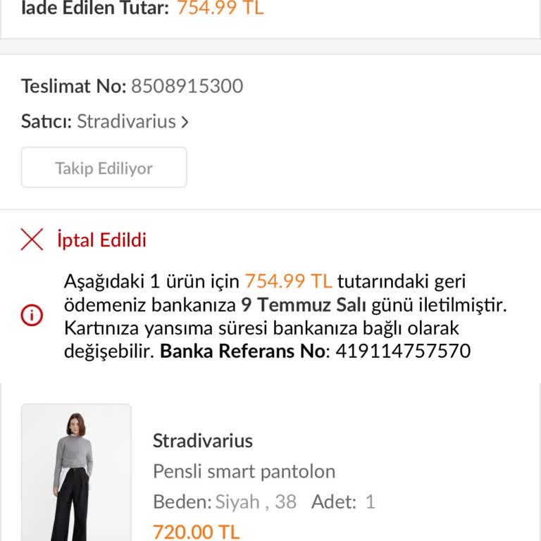 Trendyol İptal Edilen Pantolon