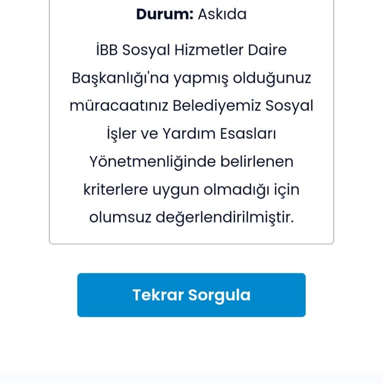 İBB - İstanbul Büyükşehir Belediyesi Doğum Paketi Başvurumun Reddedilmesi