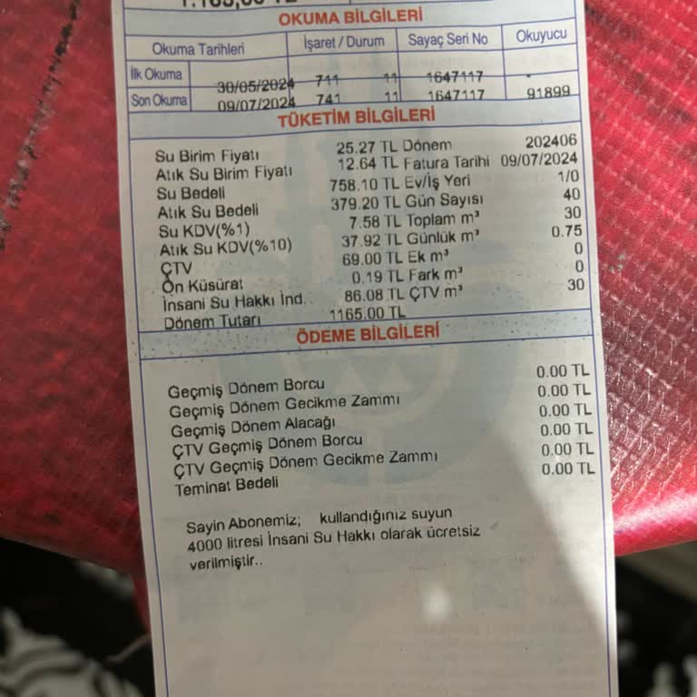 Diğer Aylara Göre 10-12 Kat Su Faturası İSKİ