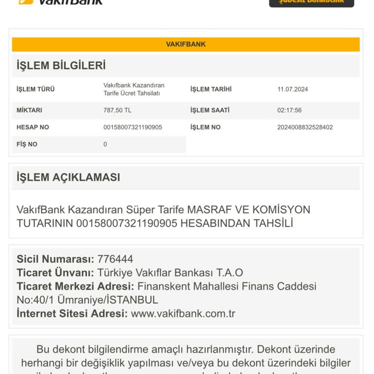 VakıfBank Kazandıran Tarife Ücreti Saçmalığı
