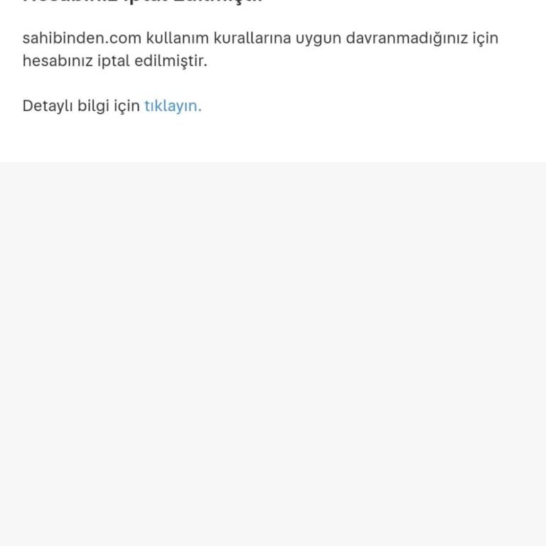Sahibinden.com Sitesindeki Hesabın İptal Edilmesi