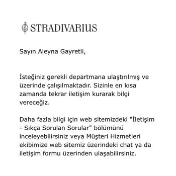 Stradivarius Kargomu Vermiyor Çözüm Sağlamıyor
