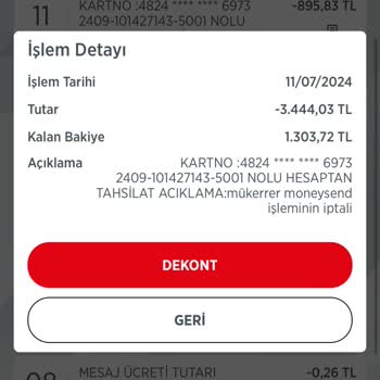 Ziraat Bankası Mükerrer Moneysend İşleminin İptali