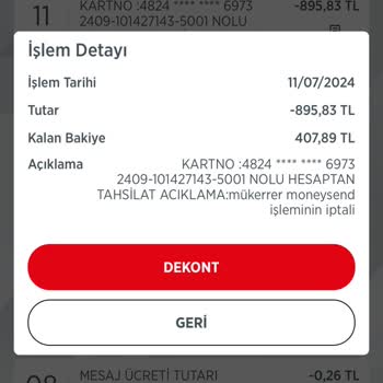 Ziraat Bankası Mükerrer Moneysend İşleminin İptali
