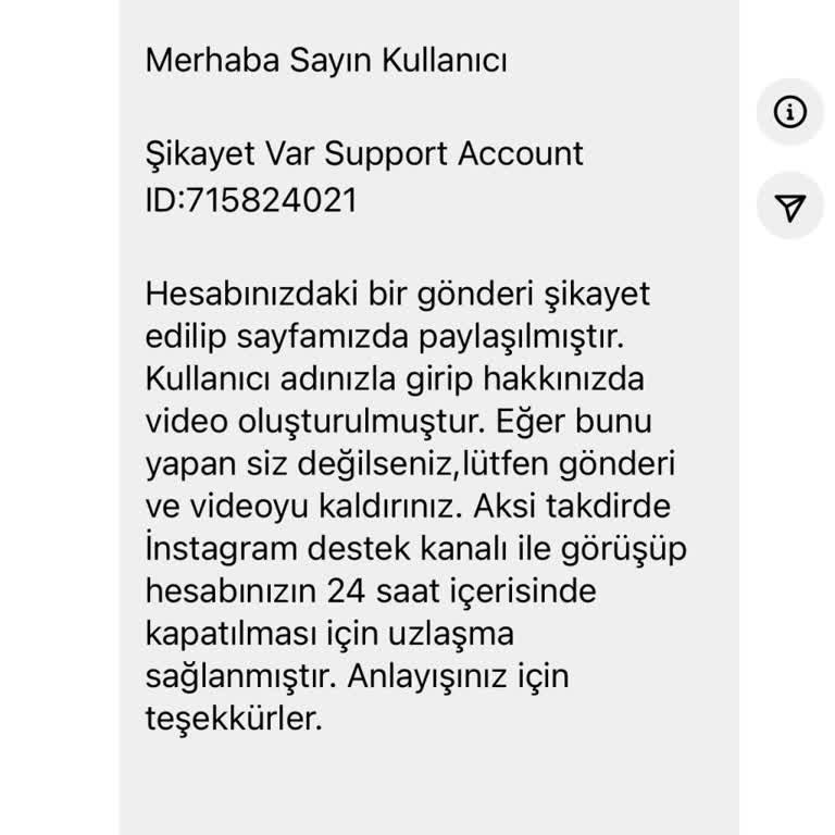 hakkindaguncelsikayet.ihbartr.ru.com Instagram Hesabıma Gelen Şikayet Var Mesajı
