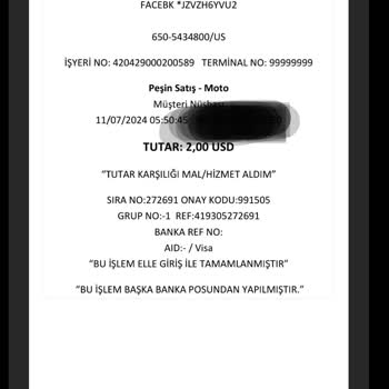 Facebook İznim Dışında Kartımdan Para Çekti. İadesini Talep Ediyorum