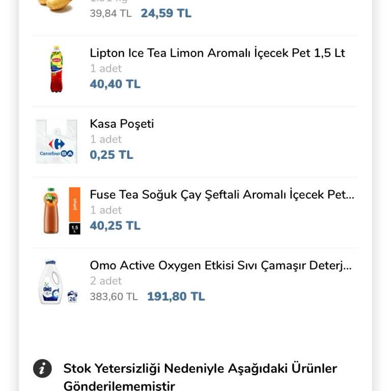 Carrefour SA'nın Stok Takibi Yapamadan Sipariş Alması.