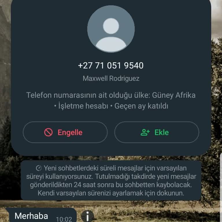 WhatsApp Yabancı Ülke Numara Mesajı