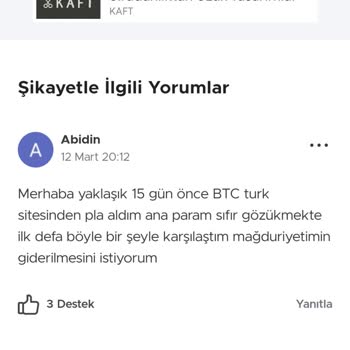 BTCTURK Uygulamasında Yatırım Sorunu