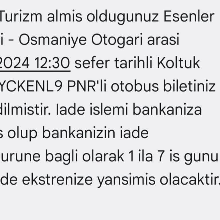 Metro Turizm Ücret İadesini Vaktinde Yapmıyor.