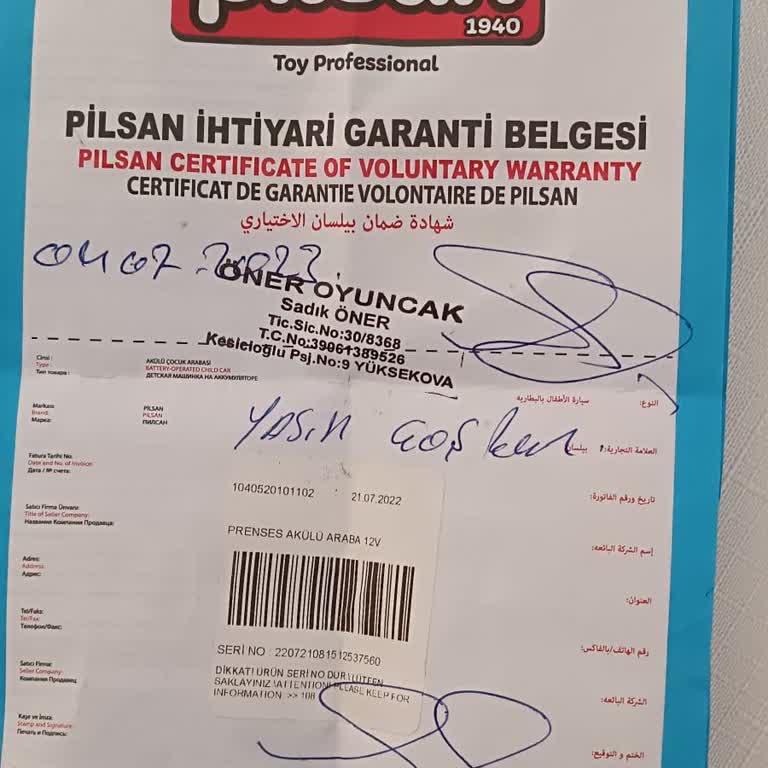 Pilsan 12 V Akülü Araba