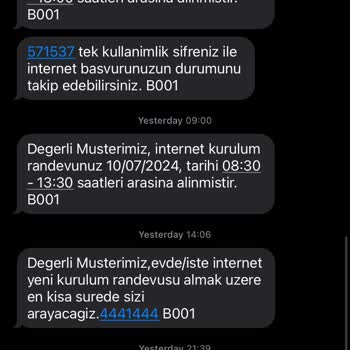 Türk Telekom Kurulum İçin Gelmiyor