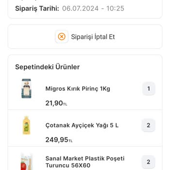 Migros Ürün Geç Teslimat