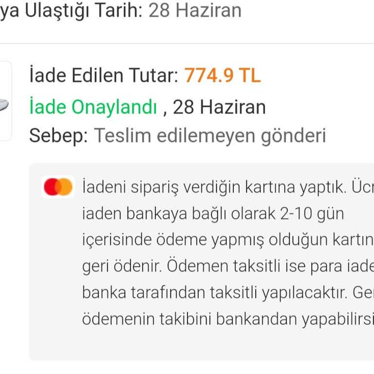 Halkbank Trendyol İademi Yapmadı. 28 Haziran'da Bankaya Teslim Edildi