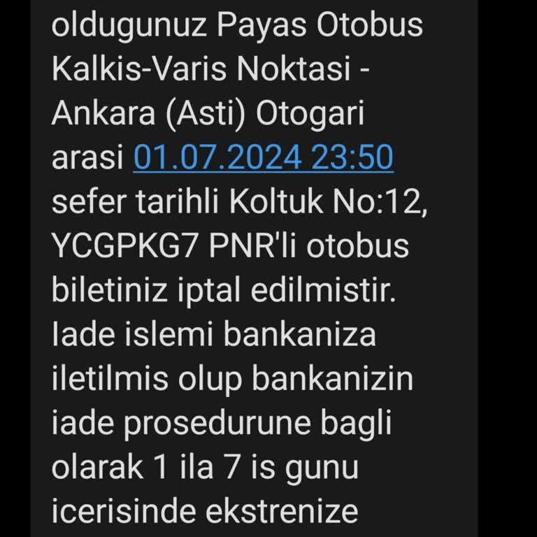 Obilet Bilet İptali Yaptırdım İadem Yapılmıyor