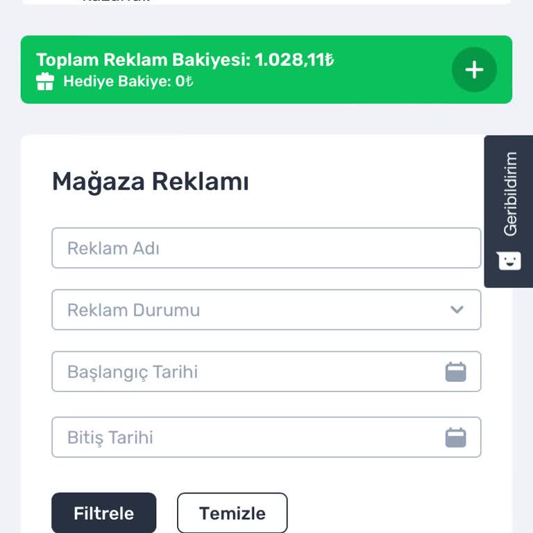 Trendyol Satıcı Paneli Reklam Bakiye İadesi Yapmıyorlar