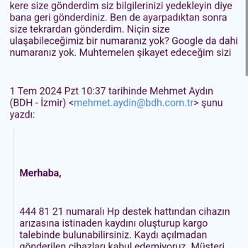 HP Teknik Servis Ve Müşteri Temsilcileriyle Yaşanan İletişim Sorunları