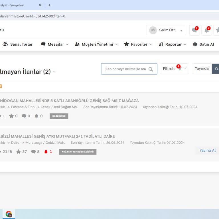 Sahibinden.com İlan Hakkımı Yedi