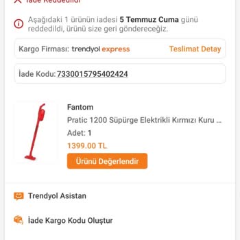 Trendyol'da İade Sorunu: Fantom Süpürge Kalite Problemi