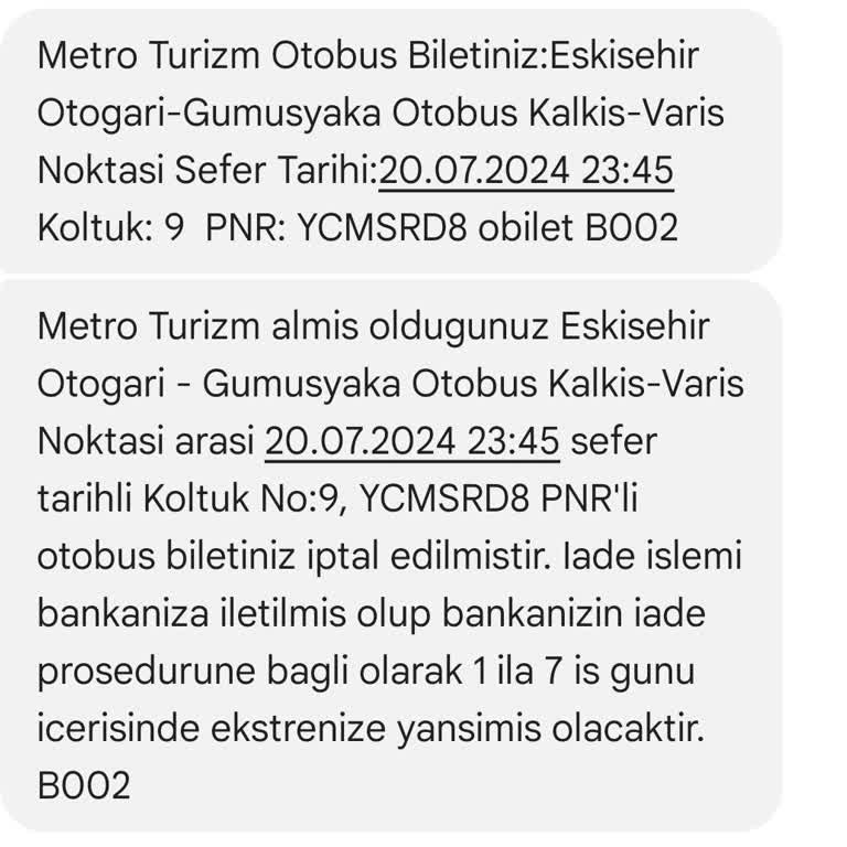 Obilet Bilet İptali Sorunu