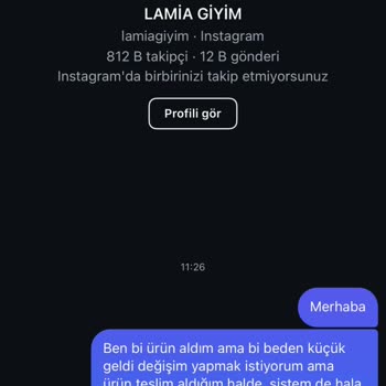 Lamia Giyim İade Değişim Şikayeti