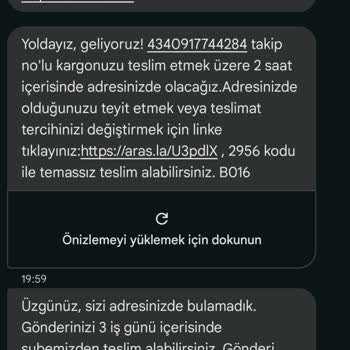 Aras Kargo Siparişimi Bilgi Vermeden İade Etti