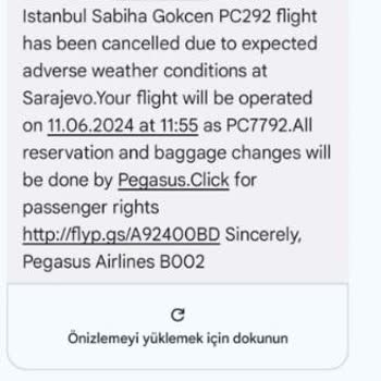 İptal Edilen Uçuşun 1 Günlük Otel Ve Yemek Parasını Ödemeyen Pegasus