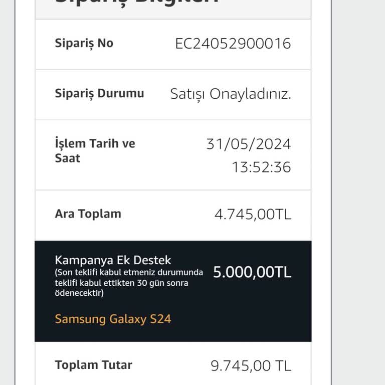 EasyCep Kampanya Desteği Ödenmemesi Cihaz Değişiminde