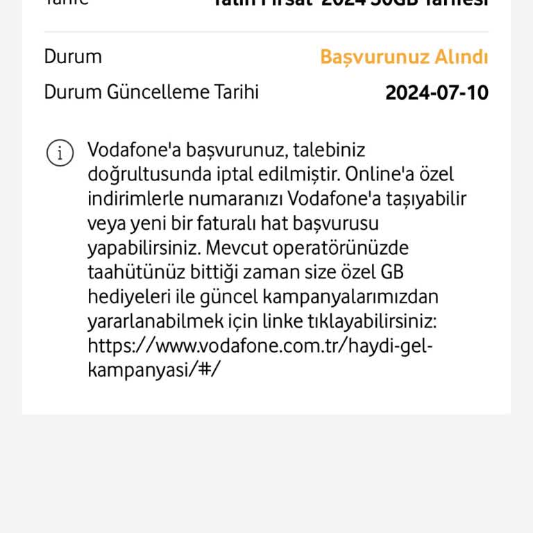 Vodafone Numara Taşımak İmkansız