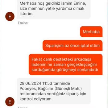 Migros Yemekten İptal Ettiğim Siparişimin İadesini Gerçekleştirmediler