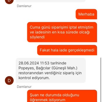 Migros Yemekten İptal Ettiğim Siparişimin İadesini Gerçekleştirmediler