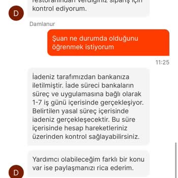 Migros Yemekten İptal Ettiğim Siparişimin İadesini Gerçekleştirmediler