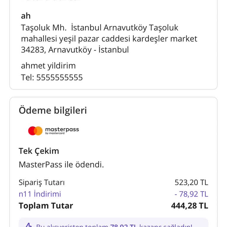 Masterpass İznim Dışında Kullanıldı.