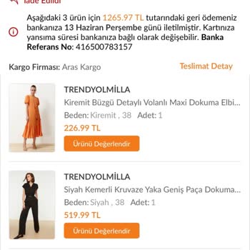 Trendyolmilla İade Ettiğim Ürünlerin Tutarlarını Hesabıma Yatırmıyor