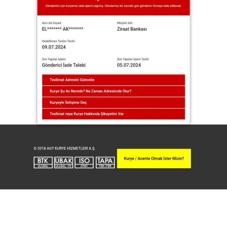 Ziraat Bankası Bankakart Teslim Edilmemesi