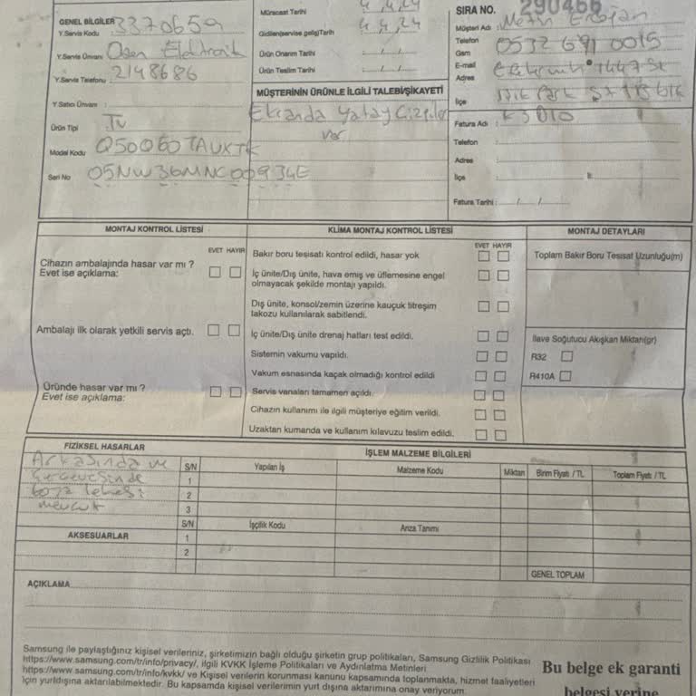 Samsung QLED TV Arızası