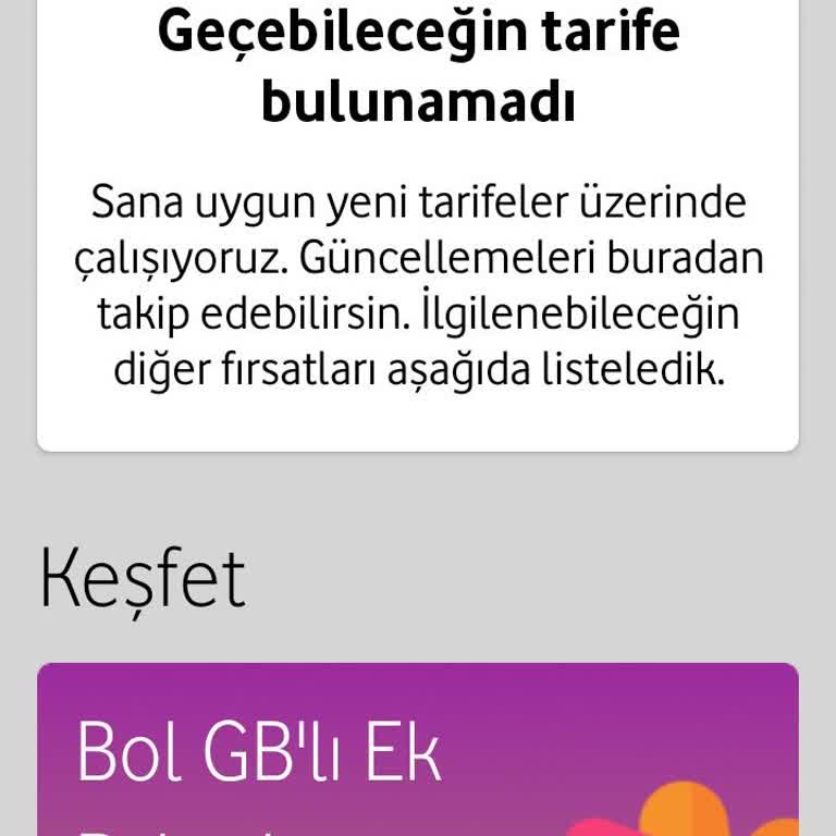 Vodafone Faturalı Hat Tarife Değişikliği