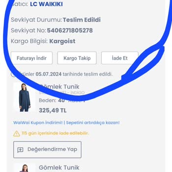 LCW Eksik Olan Ürünün Ücret İadesi