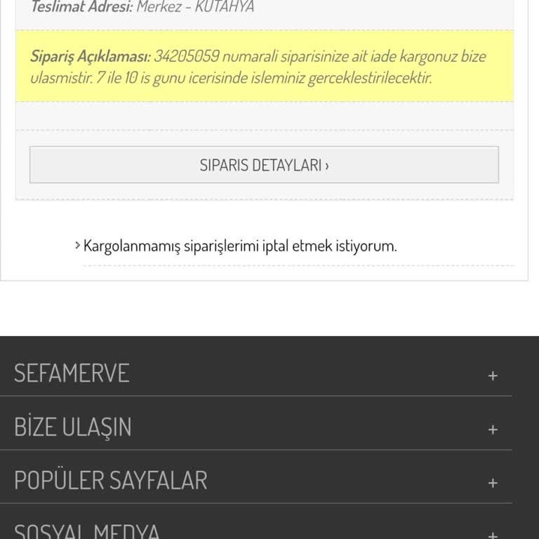 Sefamerve Ücret İadesi Yapmıyor