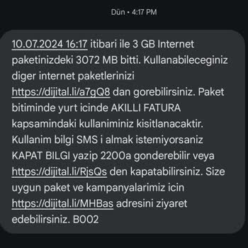 Turkcell'den Keyfe Keder Fatura Ücreti.