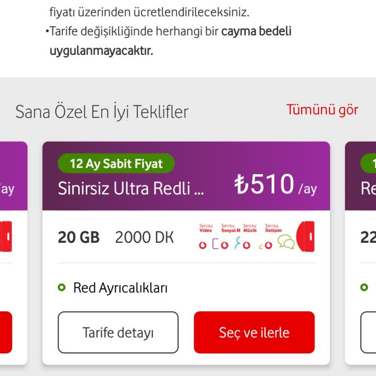Vodafone Tarife Yenileme Fahiş Fiyat Hakkında