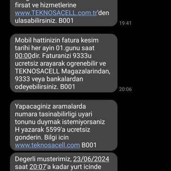 TeknosaCell Yanlış Faturalandırma Ve İletişim Sorunu