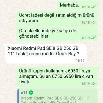 N11 Satın Aldığım Ürünü Göndermiyor