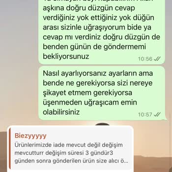 Biezy Butik İade Talebine Cevap Vermeyen Instagram Satıcısı