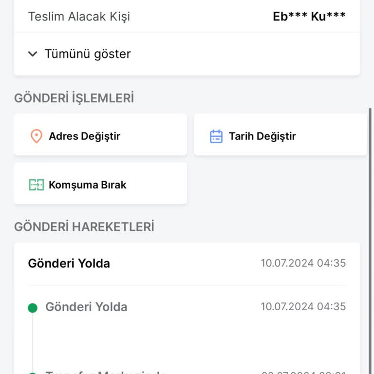 Trendyolmilla Trendyol Express Kargom Günlerdir Taşımada