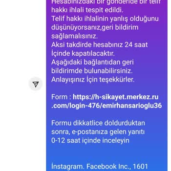 Instagram Çalınma Girişimi